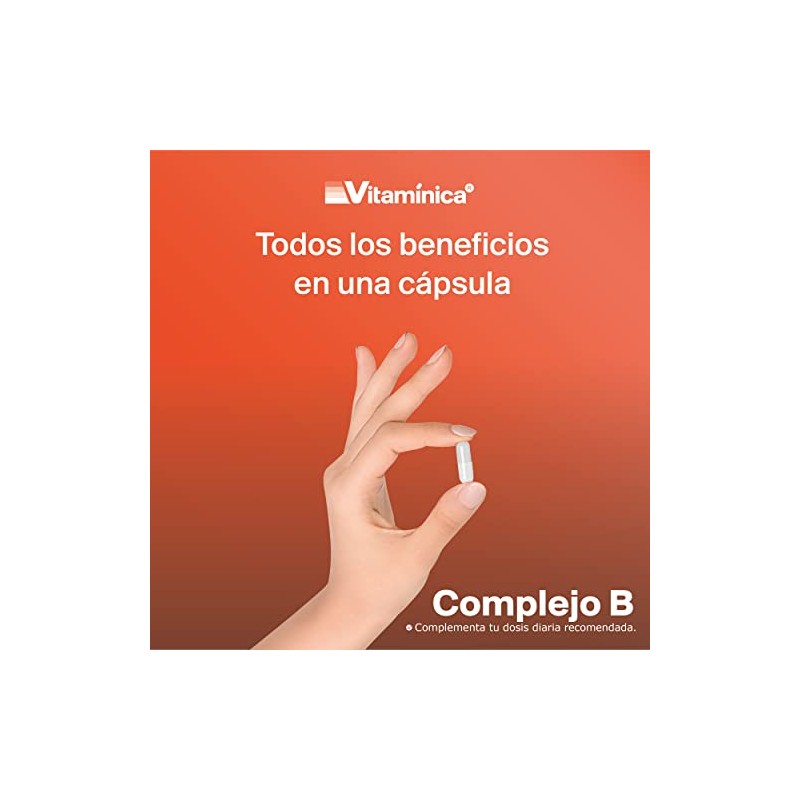 Complejo B completo, Prebioticos, Fibra, 90 cápsulas, Vitaminas B1, B2,
