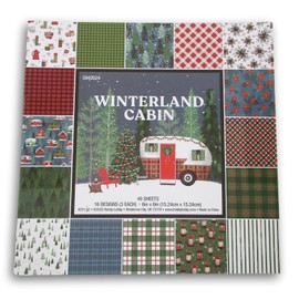 Christmas Winter Wonderland Cabin Paper Stack Pack - 6 x 6 Inches
