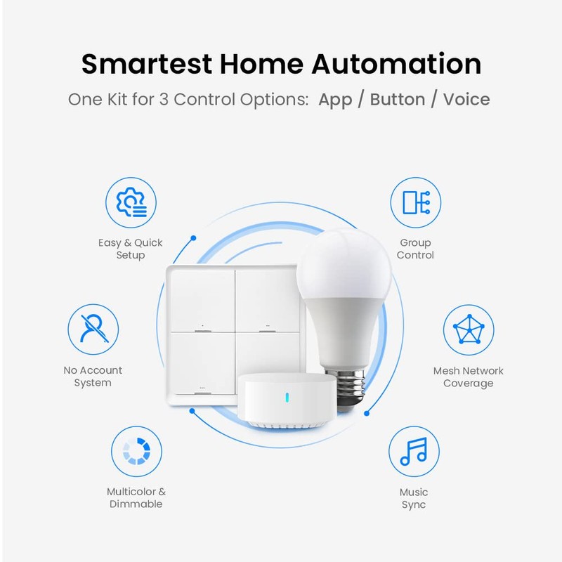 BroadLink Smart Home Starter Kit - Includes 3 Bulbs, 1
