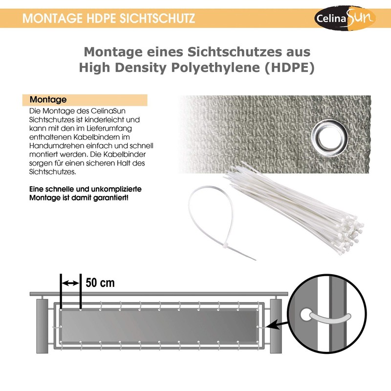 CelinaSun Privacy Screen, Balcony Fence Protector, Polyester (PEs), High-Density Polyethylene