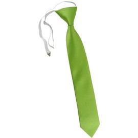 TigerTie Children's Tie in Plain - Tie Pre-Tied with Elastic Band, light green