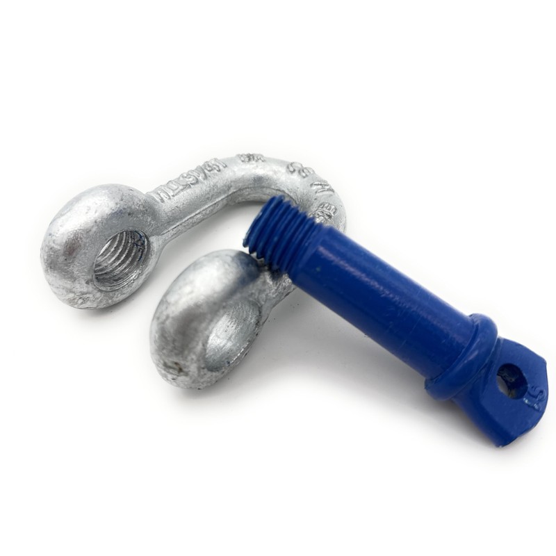 Pack of 2 High Strength Shackles with Eye Bolt Curved