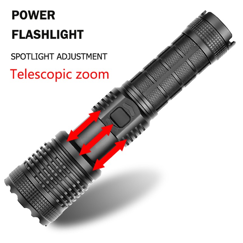 XHP70 Strong Brightness Flashlight with Output USB Charging Tactics Zoom