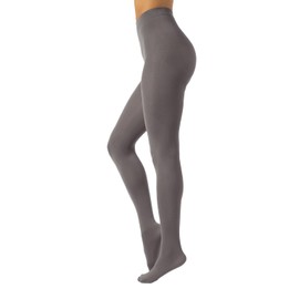 CALZITALY Opaque Soft Microfibre Tights, Colourful Tights for Women, S, M, L, XL, XXL, 3XL, 4XL, 80 Denier, Made in Italy, gray