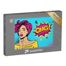 puzzleYOU: Puzzle 48 Teile „Wow: weibliches Gesicht im Pop-Art-Stil“ – aus der Puzzle-Kollektion Comic