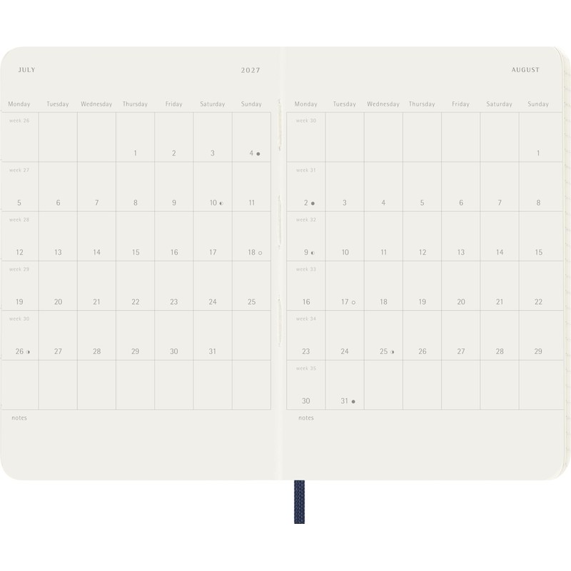 Moleskine Weekly Planner 2026 2027-18-Month Planner with Space for Notes,
