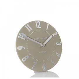 Thomas Kent Mocha 6" Mulberry Mantel Clock with Quartz Movement & Embossed Foiled Metallic Numerals