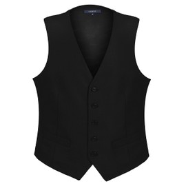 Gioberti Men's Formal Suit Vest Fit for Business or Casual Dress, Black, X-Large