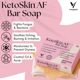 Antifungal Soap | Treats Itchy, Flaky Skin, Jock Itch, Dry Skin, Dandruff, Acne, Psoriasis, Yeast, Ringworm and Sweat Rash | 75g