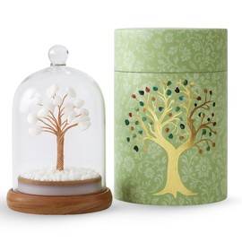 HOME INFINIX White Jade Crystal Tree in Glass Dome - Chakra Tree, Healing Crystals, White Feng Shui for Positive Energy, Meditation, Birthday, Spiritual Gifts for Women, Home & Office Decor