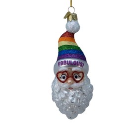 Kurt Adler 5.75 Inch Noble Gems Pride Santa Glass Ornament