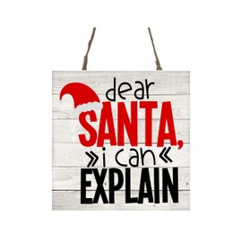 Twisted R Design Christmas Decorations, Dear Santa I Can Explain, Christmas Sign, Merry Christmas Sign, Printed Handmade Christmas Decor, Wooden Christmas Ornaments, Small Christmas Signs