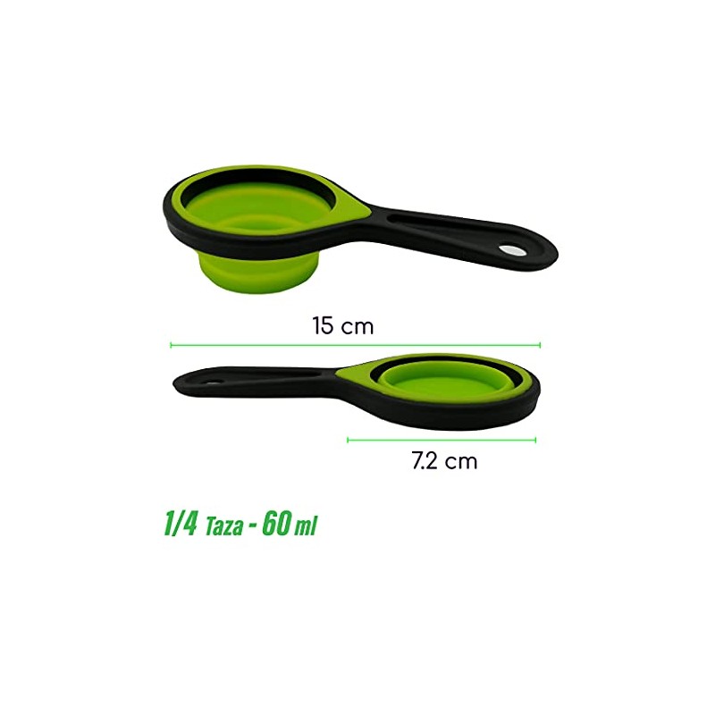 Juego de 8 de Tazas y cucharas medidoras de silicona