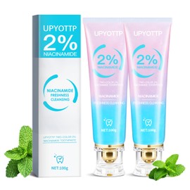 2pcs Niacinamide Whitening Toothpaste, 2% Niacinamide Intensive Toothpaste Helps Sensitive Teeth, Whitening and Remove Tooth Stains, Fresh Breath(Fluoride Free)
