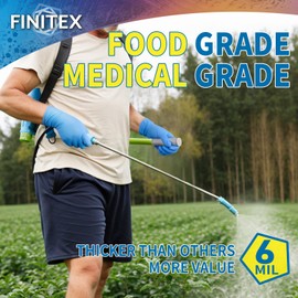 FINITEX Disposable Blue Nitrile Gloves 6mil Heavy Duty Latex-Free 100PCS Cooking Food Safe Powder-Free Rubber Glove (X-Large)