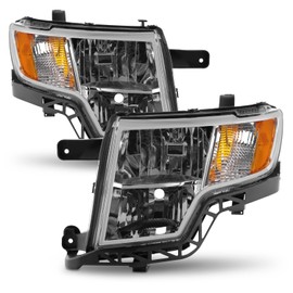 AKKON - Fit 2007 2008 2009 2010 Ford Edge 07-10 Halogen Type Driver Passenger Headlight OE Style Chrome Housing Direct Replacement Headlamp