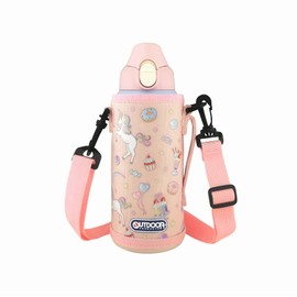 OUTDOOR PRODUCTS 314-313 Children's Stainless Steel One Push Bottle, 23.7 fl oz (700 ml), Unicorn for Cold Retention