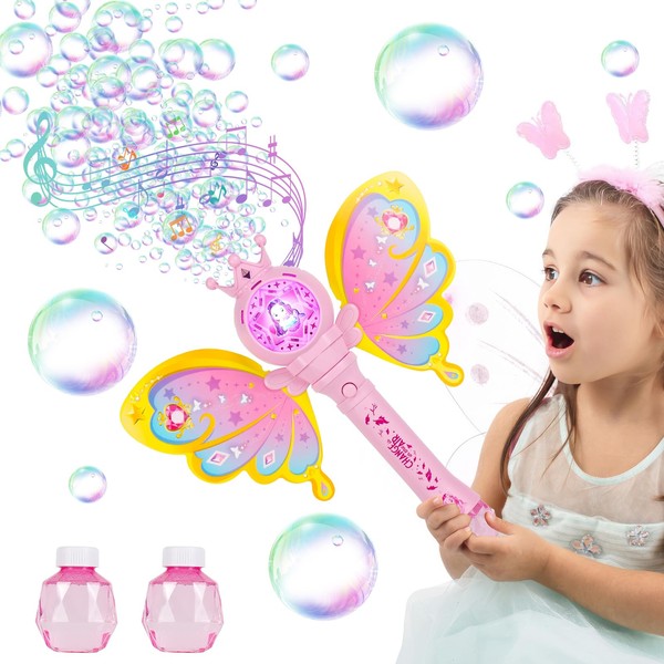 Weinsamkeit Bubble Machine with Light Music for 3-8 Years Children,