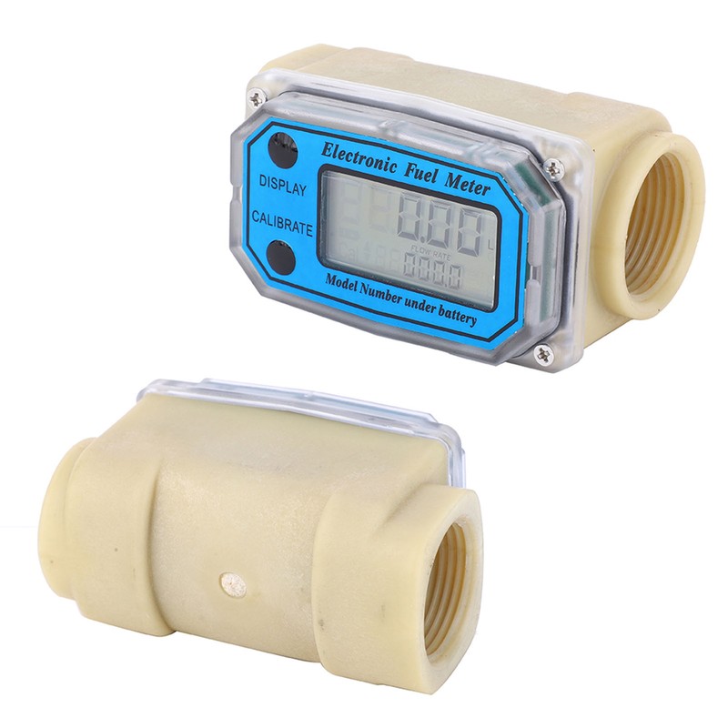 Mini Digital Turbine Flowmeter Diesel Fuel Flow Meter 10‑90L/min 1"