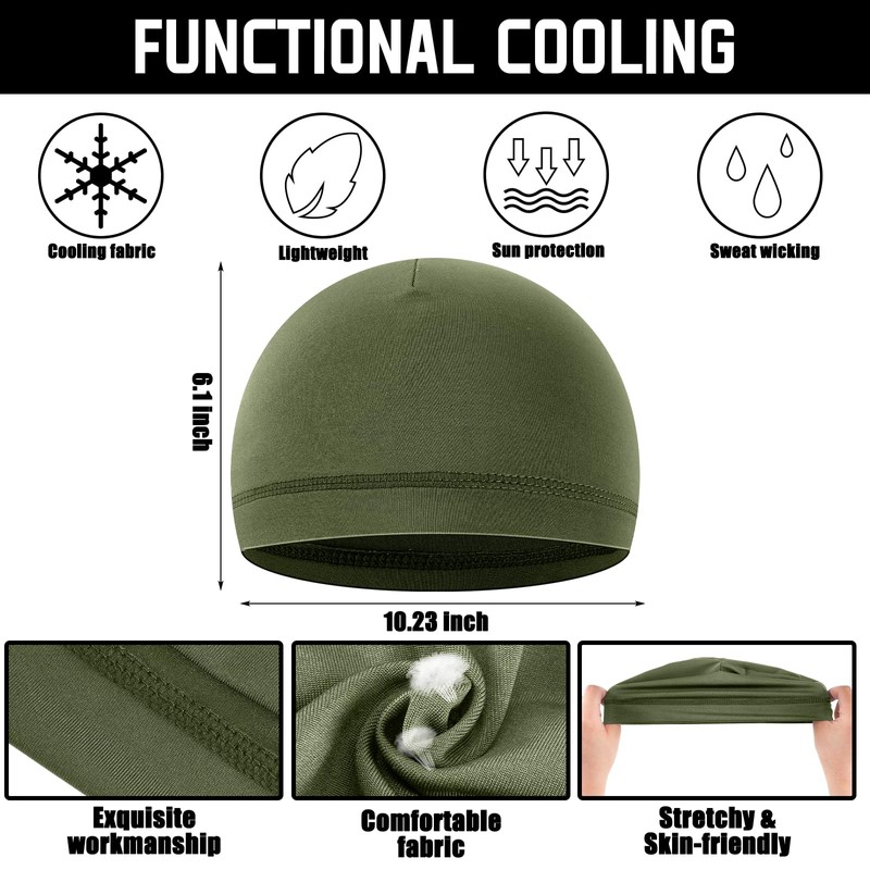 Haysandy 6 Pcs Cooling Skull Cap Motorcycle Helmet Liner Men
