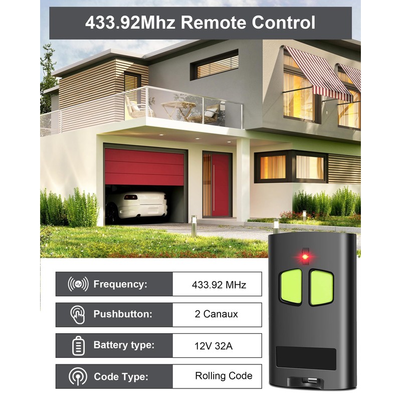 Benincà TO.GO 2VA 2 Channel Replacement Remote Control 433.92MHz Compatible