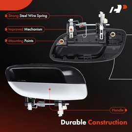 A-premium - Manija de Puerta Exterior Trasera Derecha del Lado del Pasajero Compatible con Hyundai Elantra 2001-2006, Carcasa Negra con Palanca Cromada, Reemplazo# 83660-2d500