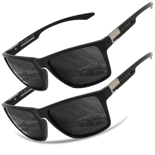 Polarized Sunglasses Men Women, Sport Sunglasses Men Black, Retro TR90