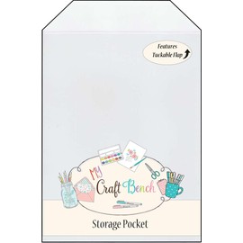 My Craft Bench Sizzix Clear Stamp Set Cosmopolitan Ecliptic by Stacey Park Bundle with MCB Large Storage Pocket - Bundle of 2 Items