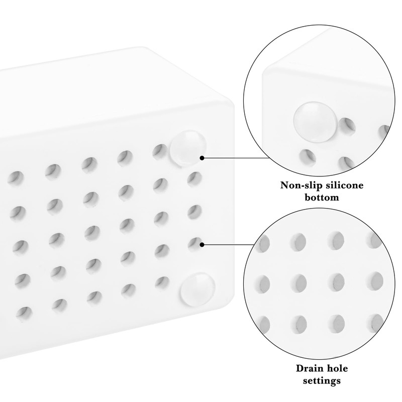 Linkidea Toothbrush Holder with Diatomite Drying Stone, Acrylic Bathroom Drawer