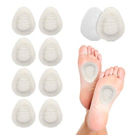 5 Pairs Metatarsal Felt Pads Breathable Forefoot Sole Foot Pad for Foot Discomfort Relief for Outdoor Hiking Travel White