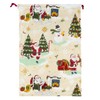 furn. Jolly Santa Printed Velvet Xmas Sack, Multicolour, 74 x