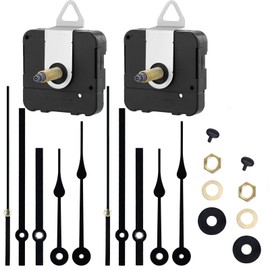 MYTOAU 2 Sets Wall Clock Repair Kit, Silent Quartz Clock Movement Mechanism with Peach-Shaped Hands and Long Spade Hands,Wall Clock Mechanism Parts Motor Replacement DIY Repair Parts