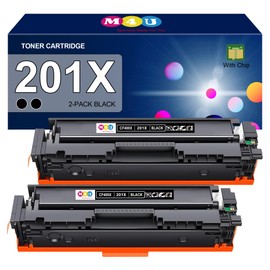 201X Black Toner Cartridges CF400X High Yield(with Chip) Comaptible with 201X 201A Toner Cartridges, Works for Color Pro MFP M277dw M277c6 M252dw M252n M252 M277 M277n Ink Printer (2 Pack, Black)