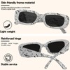 Miwasion Rectangle Sunglasses for Women Trendy Retro Fashion Sunglasses UV