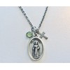 Saint Dymphna Necklace Silver Catholic Medal Trendy Inspirational Gift for