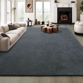 junovo Ultra Soft Carpet for Bedroom, 6x9ft Shaggy Rugs for Living Room, Fluffy Modern Rugs for Dorm, Memory Foam Indoor Carpet for Bedside Kids Room Nursery Home Decor, Grey