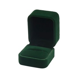 UUYYEO Dark Green Velvet Ring Box Flip Top Ring Box Luxury Ring Holder Box Wedding Ring Display Box Case Proposal Ring Storage Box Single Ring Jewelry Box for Engagement