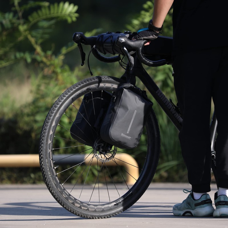 Rhinowalk Bicycle Fork Pack, Waterproof Front Fork Bag, 4L Capacity,