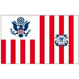 Perma-Nyl U.S. Coast Guard USCG Ensign Valley Forge Indoor Outdoor Dyed Nylon G-Spec (Size 5) Flag Brass Grommets 15" X 24"