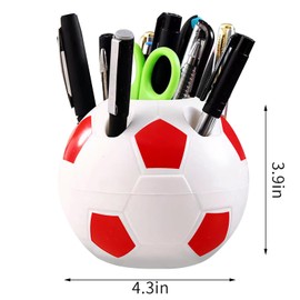 lomdung Football Style Pen Holder for Students with 6 Holes, Plastic Table Organiser, Pen Organiser for Office, Home, School, Perfect School Gift and Birthday