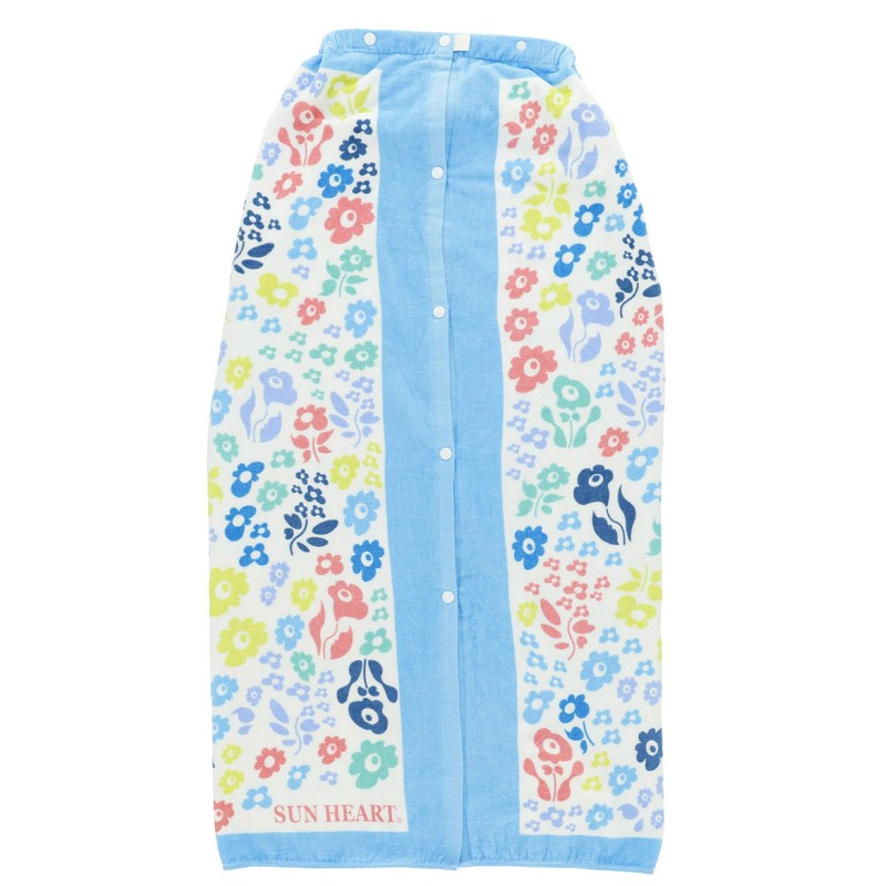 Marushin 39.4-inch (100 cm) Rolled Towel, Sun Heart, Fruity Blue,