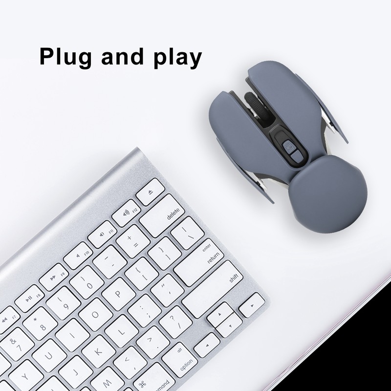 Ergonomic Wireless Mouse Inbuilt Battery Adjustable DPI Electroplating Process Integrated