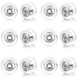 Moconar 18K Gold Locking Secure Earring Backs for Studs, Silicone Replacements for Studs/Droopy Ears, No-Irritate Hypoallergenice Earring Backs for Adults&Kids