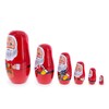 BestPysanky Set of 6 Santa Wooden Nesting Dolls 5.5 Inches