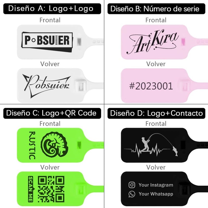 100 Etiquetas de Bridas Personalizadas Precintos de Seguridad de Plastico
