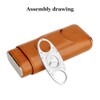 PIPITA Cigar Case Portable Travel 3 Tubes Elegant Cigar Humidors