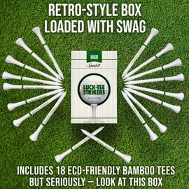 HODL 21 Luck-Tee Strikers Flip-Top Golf Tee Holder | Vintage-Style Pocket Case with 18 Bamboo Tees | Unique Golf Gift for Men, Cool Golf Accessories