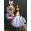 MOLFROA Handmade Unicorn Sequin Tutu Dress for Girls 2-9 Y