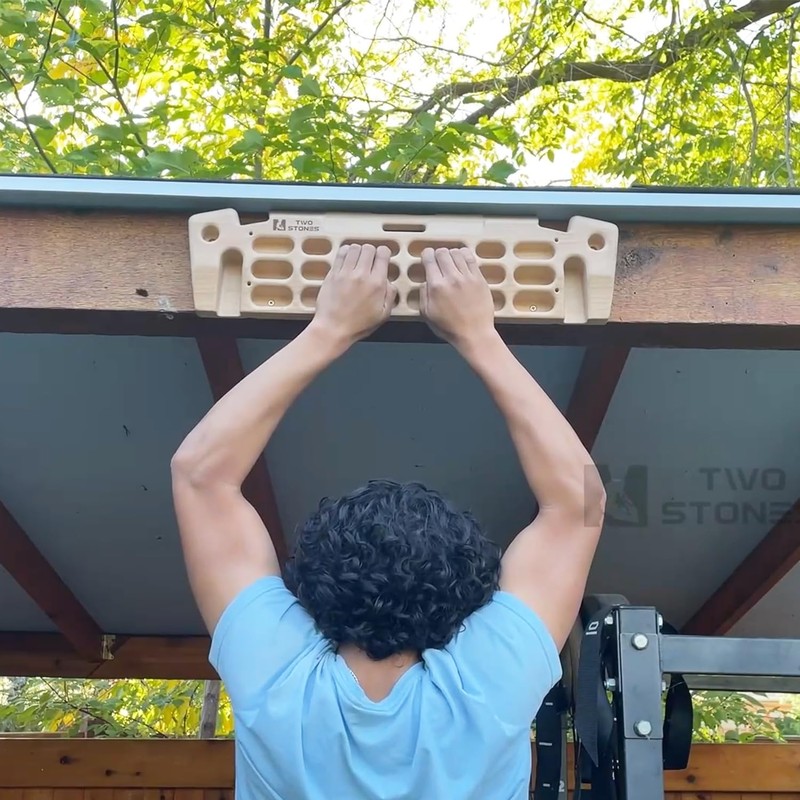 Hangboard Rock Climbing Hangboard with Phone Holder,Band Holder, Jugs, Cracks,