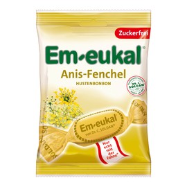 Em-eukal Anis-Fenchel Hustenbonbon zuckerfrei 75g – Kräutersanfter Geschmack mit ätherischen Ölen und feinem Anis- und Fenchelextrakt – Mit leichter Mentholnote (1 x 75g)